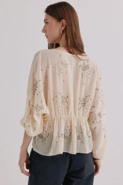 Hoss Intropia Catena. Blusa bordada Kaki Hot