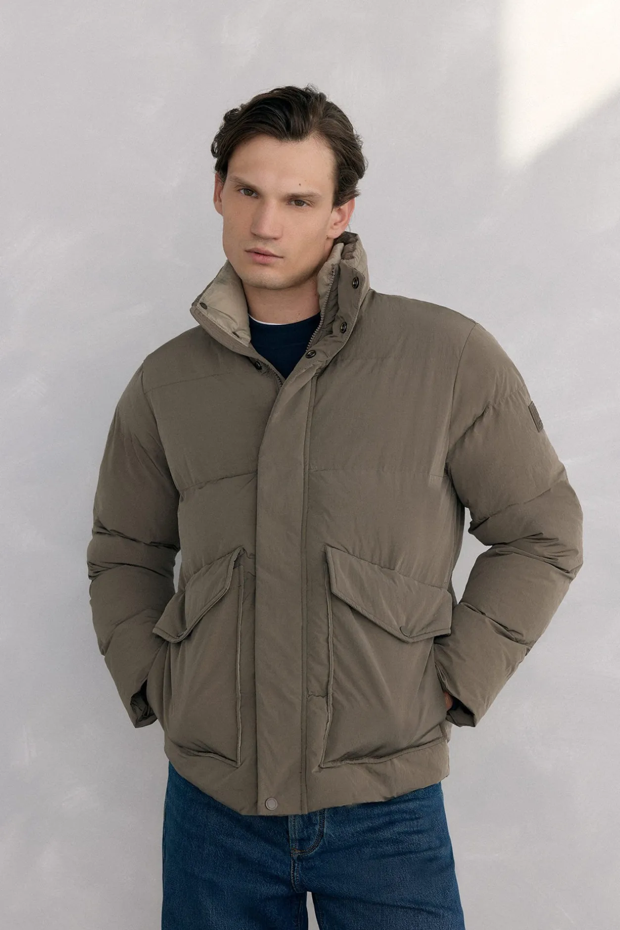 Pedro del Hierro Cazadora acolchada con detalle de bolsillo Beige Best