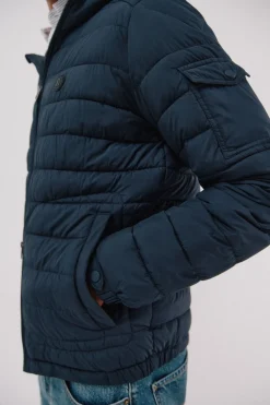 Cortefiel Cazadora acolchada ultralight con capucha Azul marino Outlet