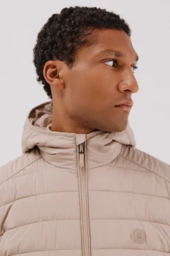 Cortefiel Cazadora acolchada ultralight con capucha Beige Sale