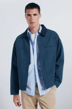 Springfield Cazadora algodón lavada contraste azul