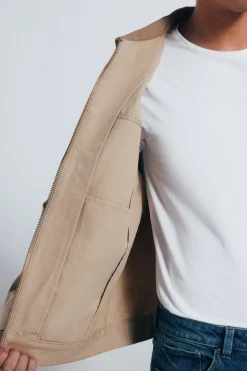 Springfield Cazadora algodón lavada contraste beige Discount