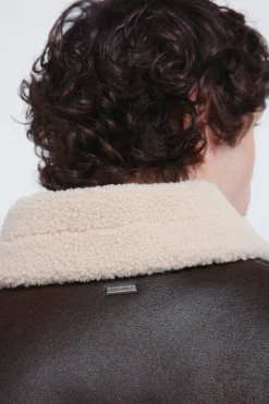 Springfield Cazadora aviador efecto ante doble faz marr&oacute;n Outlet