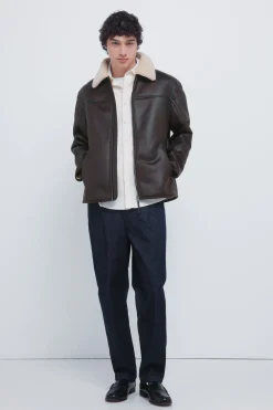 Springfield Cazadora aviador efecto ante doble faz marr&oacute;n Outlet