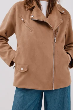 Cortefiel Cazadora biker efecto ante Beige Clearance