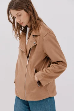 Cortefiel Cazadora biker efecto ante Beige Clearance