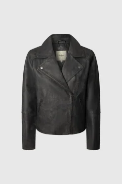 Pepe Jeans Cazadora Biker Efecto Piel negro Sale
