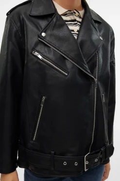 Vero Moda Cazadora biker efecto piel Negro Online