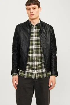 Jack & Jones Cazadora biker piel negro Online