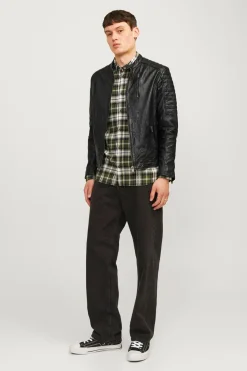 Jack & Jones Cazadora biker piel negro Online
