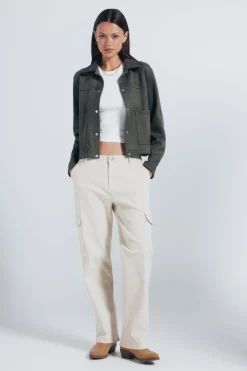 Springfield Cazadora bolsillos antelina verde Clearance