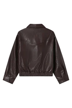 Grace & Mila Cazadora bomber en cuero Granate Best