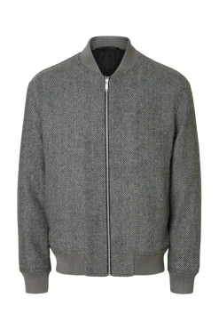 Selected Cazadora bomber lana Gris oscuro Sale