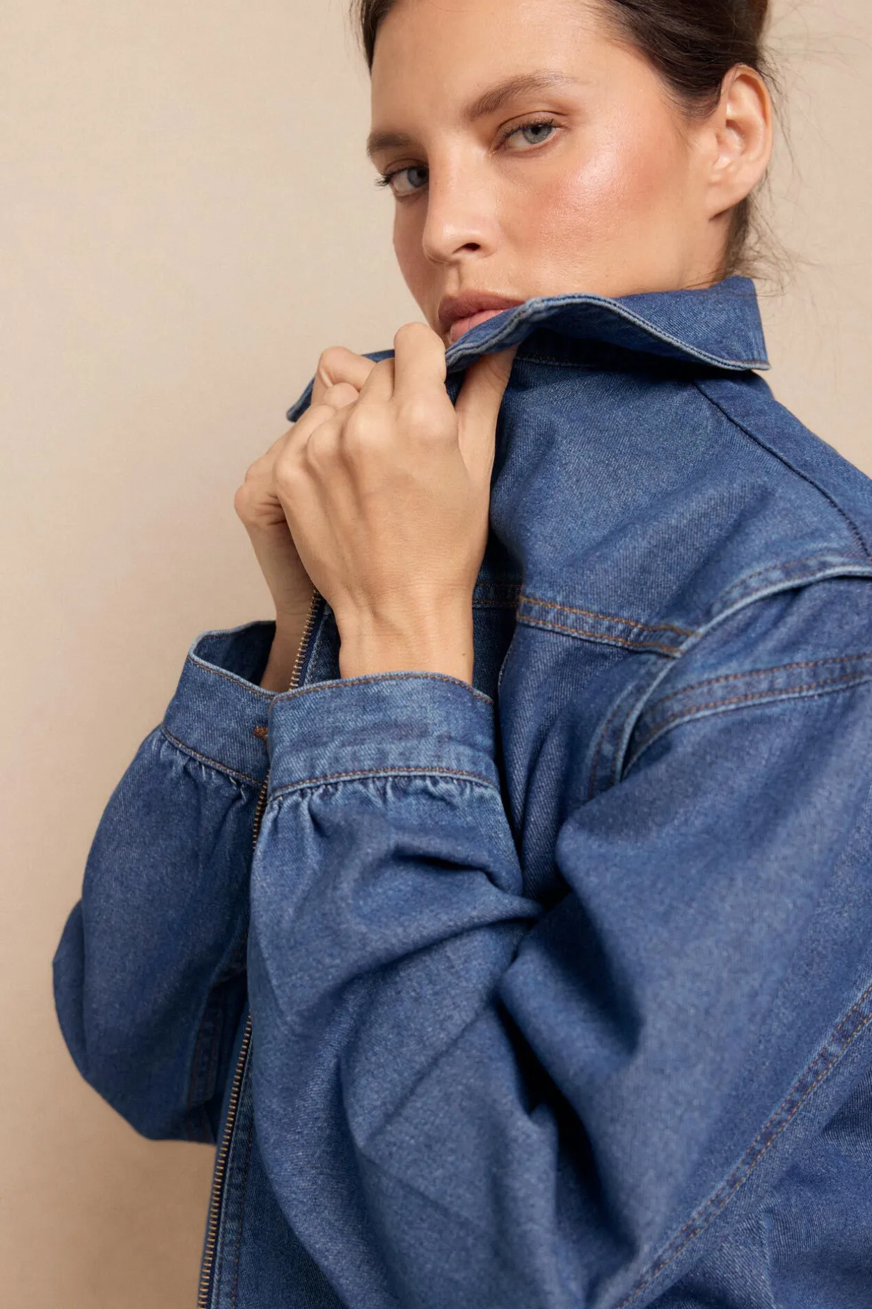 Slowlove Cazadora bomber vaquera Azul Discount