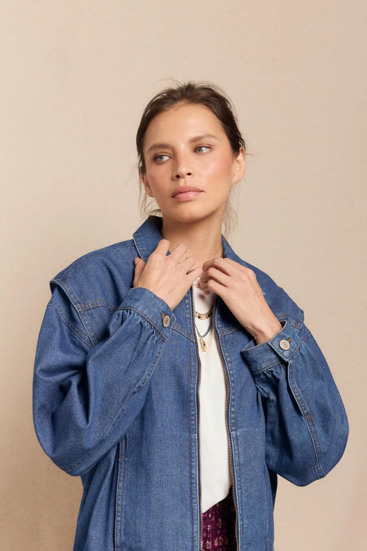 Slowlove Cazadora bomber vaquera Azul Discount