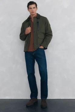 Pedro del Hierro Cazadora con cuello pana Verde Clearance