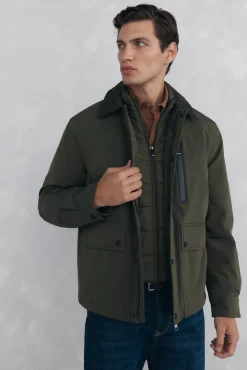 Pedro del Hierro Cazadora con cuello pana Verde Clearance