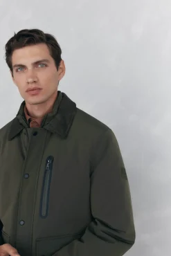 Pedro del Hierro Cazadora con cuello pana Verde Clearance