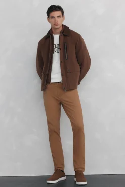 Pedro del Hierro Cazadora con cuello pana Marr&oacute;n New