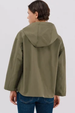 Cortefiel Cazadora corta botones automáticos Kaki Online