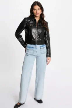 Morgan Cazadora corta cuero sintético Negro Best