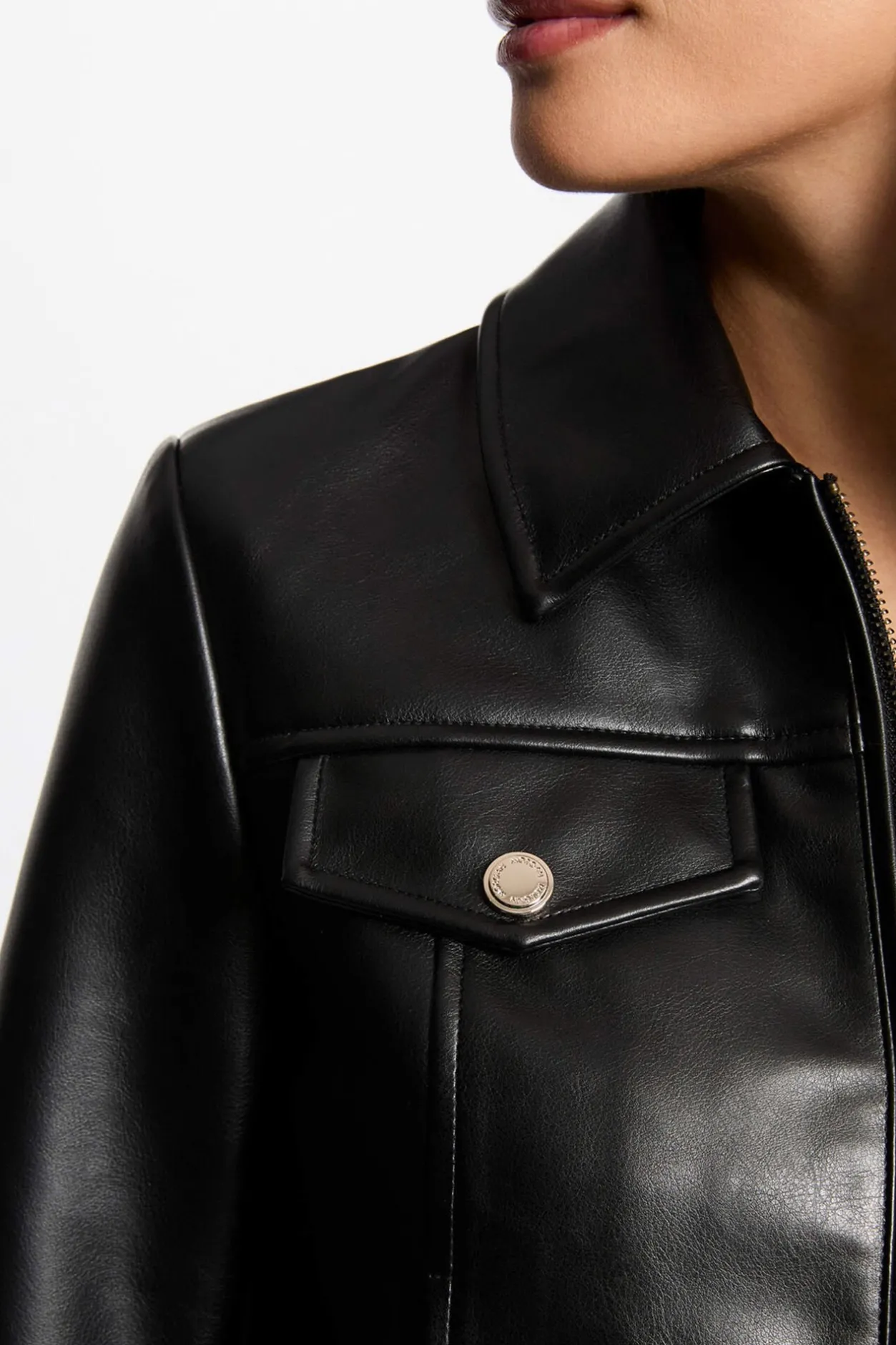 Morgan Cazadora corta cuero sintético Negro Best