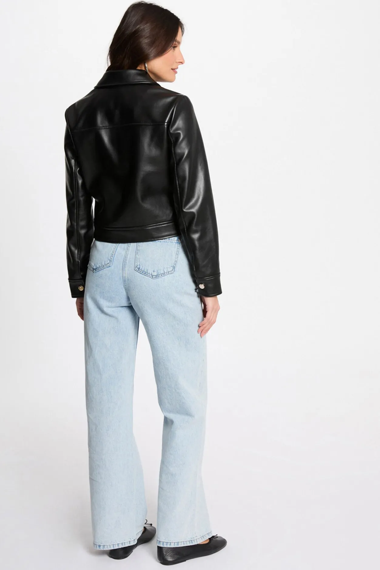 Morgan Cazadora corta cuero sintético Negro Best