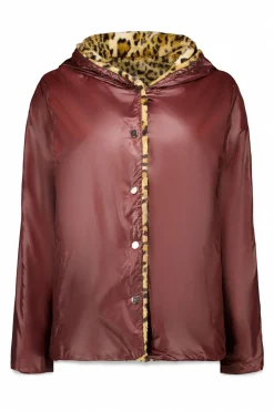 Cortefiel Cazadora corta reversible efecto pelo Marr&oacute;n oscuro Outlet