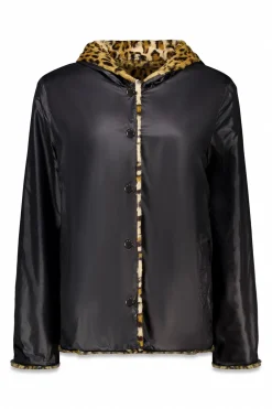 Cortefiel Cazadora corta reversible efecto pelo Negro Best