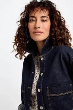 Morgan Cazadora corta vaquera Azul marino New