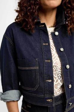 Morgan Cazadora corta vaquera Azul marino New