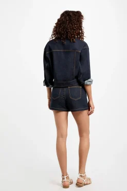 Morgan Cazadora corta vaquera Azul marino New