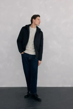 Pedro del Hierro Cazadora cremallera con capucha Negro Sale