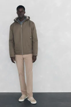 Pedro del Hierro Cazadora cremallera con capucha Beige Hot