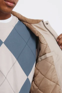 Springfield Cazadora cuello pana beige Online