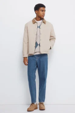 Springfield Cazadora cuello pana beige Online