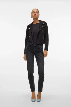 Vero Moda Cazadora de ante con tachuelas Negro Best
