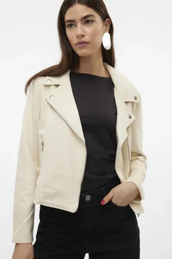Vero Moda Cazadora de ante con tachuelas Beige