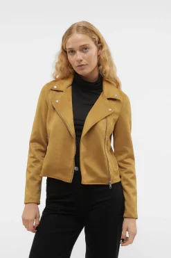 Vero Moda Cazadora de ante con tachuelas Marr&oacute;n Online