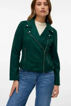 Vero Moda Cazadora de ante con tachuelas Verde