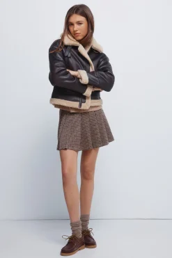 Springfield Cazadora doble faz cuello pelo marr&oacute;n Online