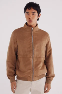 Springfield Cazadora efecto ante beige Clearance