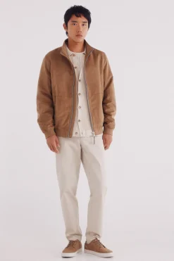 Springfield Cazadora efecto ante beige Clearance