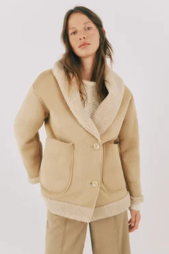 Cortefiel Cazadora efecto doble faz Beige Sale