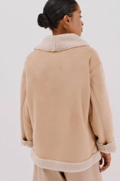 Cortefiel Cazadora efecto doble faz Beige Sale