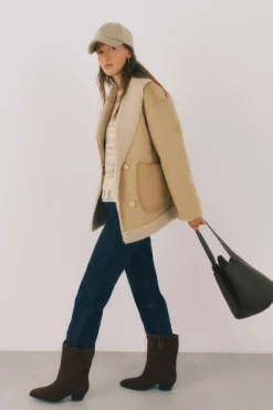 Cortefiel Cazadora efecto doble faz Beige Sale