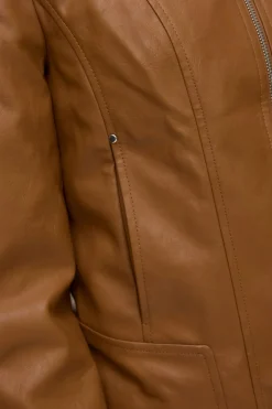 Vero Moda Cazadora efecto piel Marr&oacute;n Best