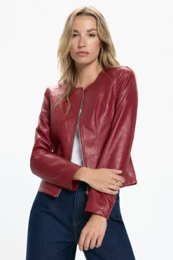 Vero Moda Cazadora efecto piel Rojo Clearance
