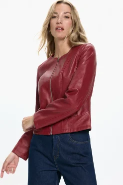 Vero Moda Cazadora efecto piel Rojo Clearance