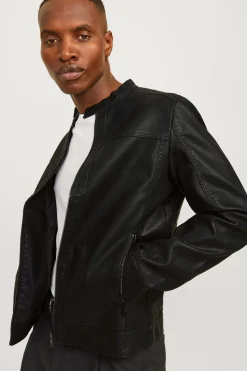 Jack & Jones Cazadora efecto piel negro New